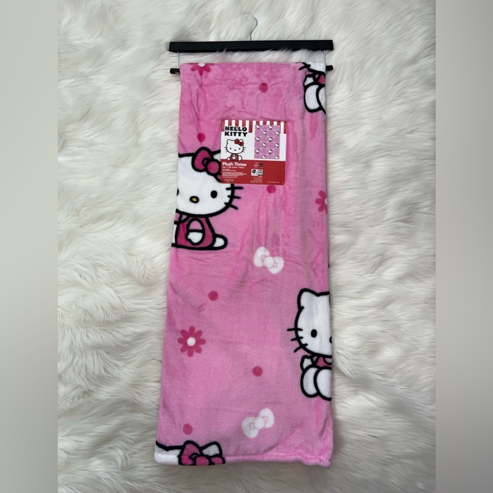 Hello Kitty Pink Plush Throw Blanket